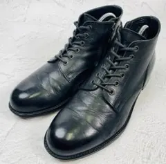 【良品】パドローネ サイドジップ ショートブーツ 黒 40 レースアップ 革靴のサムネイル