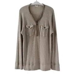 00s y2k ジッパーネック サーマル ラグラン カットソー グランジ コア