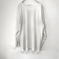 FIDITY レナウン アイボリー 長袖 エンボスデザインカットソー（M）