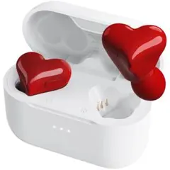 ハート型イヤホン　Bluetoothワイヤレスイヤホン　レッド　人気 可愛い