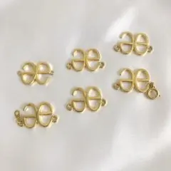 金属製ゴールドフックパーツ6個セット