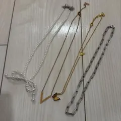 ネックレス　パール　蝶々　4点セット　まとめ売り