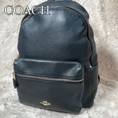 COACH コーチ　ブラック　レザー　バックパック　リュック