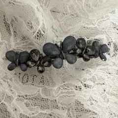 【ブルー系】蝶　バレッタ