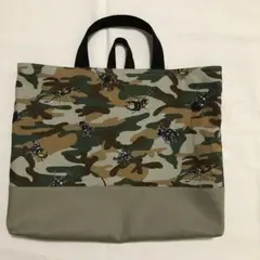 迷彩・カブトムシ・クワガタムシ柄　レッスンバッグ