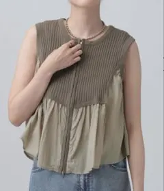 LIGHT SHEER LAYERED KNIT VEST AMERI - メルカリ