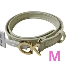 Calvin Klein ベルト M/M ベージュ ロゴ入り