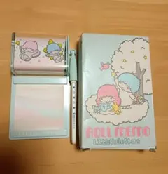 昭和レトロ リトルツインスターズ キキララ ロールメモ ペン付き 1976