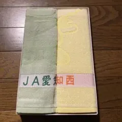 にっしー　今治タオル フェイスタオル 2枚セット グリーン　イエロー
