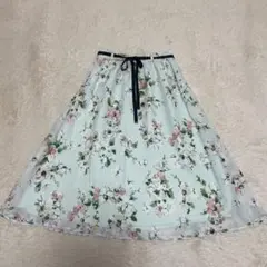 proportionプロポーション　スカート　フレア　リボン　花柄　フラワー