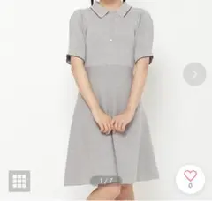 【REDYAZEL】 ライトグレー 半袖 ニットワンピース