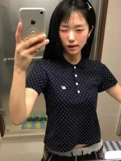 aeae DOT PK T-SHIRTS ポロシャツ ネイビー ドット 水玉