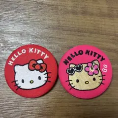 キティちゃん 刺繍缶バッジ 2つセット