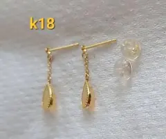 K18オパールドロップピアス