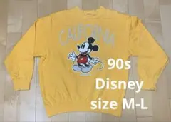 90s Disney ディズニー スウェット ミッキー トレーナー M L 黄色
