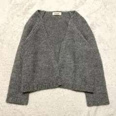 【最終価格】tumugu: ツムグ　アルパカ混　ウールカーディガン　グレーのサムネイル
