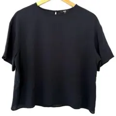 UNIQLO ユニクロ ドレープ Tブラウス ネイビー Ｌサイズ