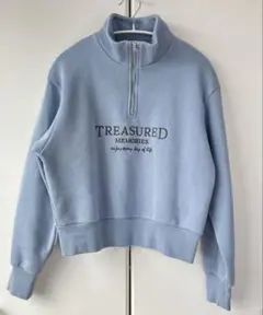 GU　ヘビーウェイトスウェットグラフィックプルオーバー　M　ブルー　裏起毛