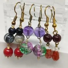 ピアス 3点セット まとめ売り　天然石パワーストーン　ビーズ