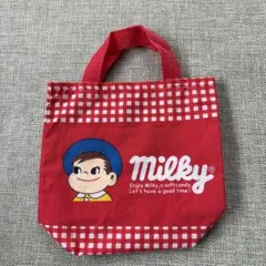 不二家 Milky ペコちゃん ミニトートバッグ