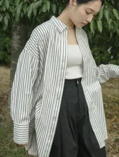 【SALE♡】selectMOCA ストライプオーバーサイズシャツ フリーサイズ