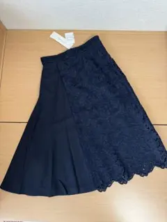 即購入OK ジルスチュアート レース フレアスカート 2 ネイビー S M