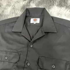 【裾カットオフ】Dickies ディッキーズ 半袖ワークシャツ 黒 L リメイクのサムネイル