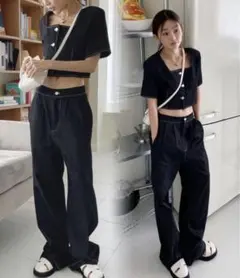 DHOLIC ステッチ デニムセットアップ nugu