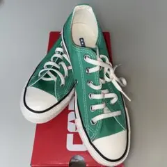 【ほぼ新品】コンバース 24cm グリーン 1回短時間のみ着用 希少色