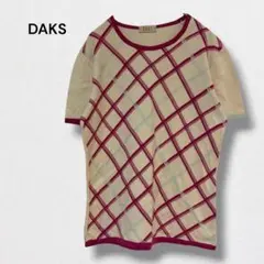 ダックス カットソー Tシャツ イタリア製 チェック柄 綿100％ 半袖 Lのサムネイル
