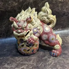 昭和レトロ 九谷焼 陶器製 玉乗り獅子 唐獅子 剣獅子 白獅子 縁起物 置物 Yahoo!オークション -「九谷焼 玉獅子」(九谷) (日本の陶磁)の