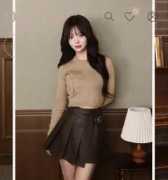 ダーリッチ　レザーラッププリーツミニスカート