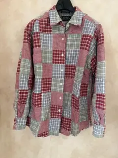【希少90s】Eddie Bauer 黒タグLEGEND パッチワーク長袖シャツ