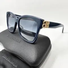 【美品】バレンシアガ　サングラス　BBロゴ　ゴールド金具レア　ネイビー　希少のサムネイル