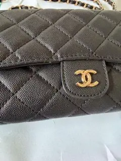 CHANEL キャビアスキン マトラッセ チェーンウォレット