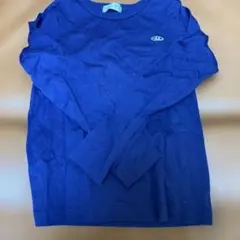 長袖カットソー 濃い青刺繍ロゴ