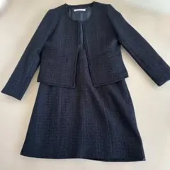 ツィードスーツ　3点セット　ネイビー　13号