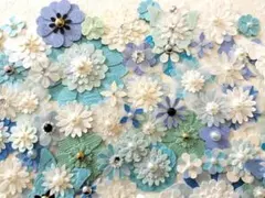 大容量✾ブルー系お花✾100枚以上　クラフトパンチ　ペーパーフラワー