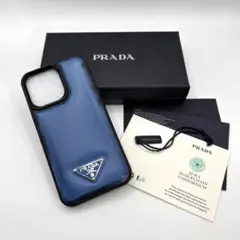 PRADA プラダ iPhoneケース トライアングルロゴ ブルー 箱付き