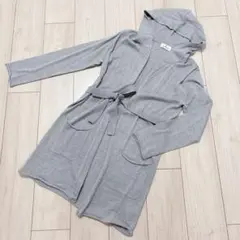 courreges フード付きニットカーディガン グレー ベルト付きのサムネイル
