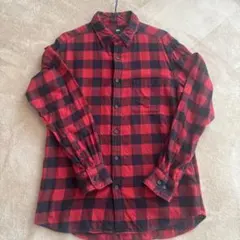 UNIQLO 赤・黒 チェック 長袖ネルシャツ L