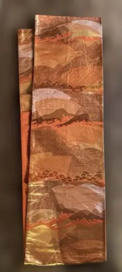 洒落帯　袋帯　アンティーク　 オレンジ金