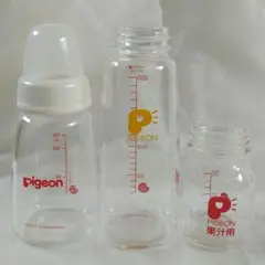 ピジョン ガラス 哺乳瓶 スリムタイプ 3本セット 母乳 ミルク 授乳 果汁
