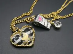 新品　ゴスロリ姫系 アンティーク調 笛モチーフとスカルハート ネックレス