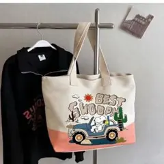 新品未使用　スヌーピー トートバッグ キャンバス地 ドライブ SNOOPY