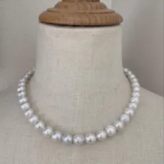 天然淡水パール　バロック　セミラウンド　ネックレス　ハンドメイドパーツ