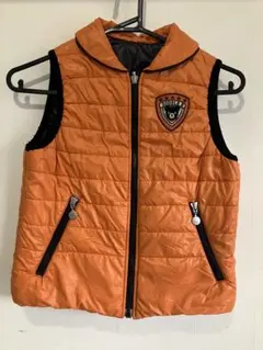 DOUBLE.B フード付きダウンベスト オレンジ