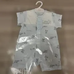 Disney 水色ミッキーマウス柄ロンパース 50-60cm