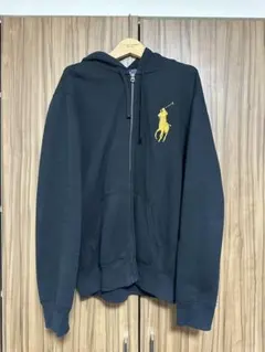 美品✨️ラルフ・ローレン ビッグポニー パーカーブラック×ゴールド