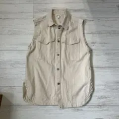 H&M エイチアンドエム　ホワイト デニムベスト S